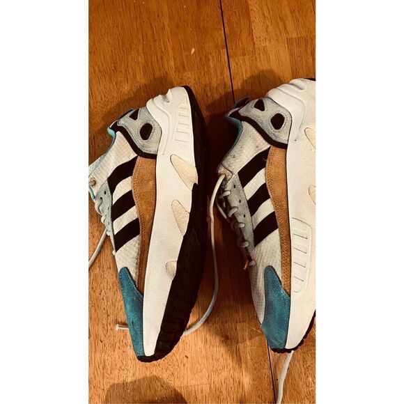 Adidas ZX 22 Boost White Plus Blue Gold Mens Sneakers SZ 8.5 - Picture 11 of 15